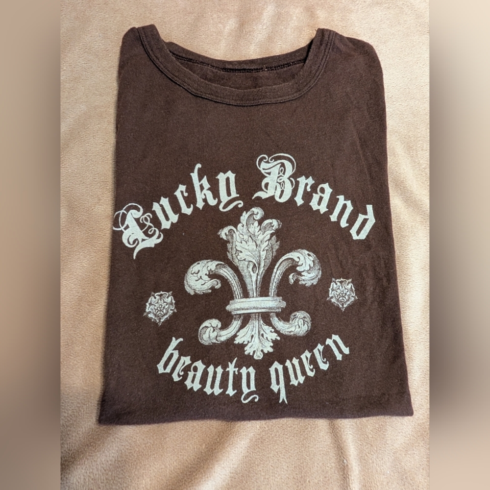 Vintage Lucky Brand® Chocolate Fleur-de-Lis Tee